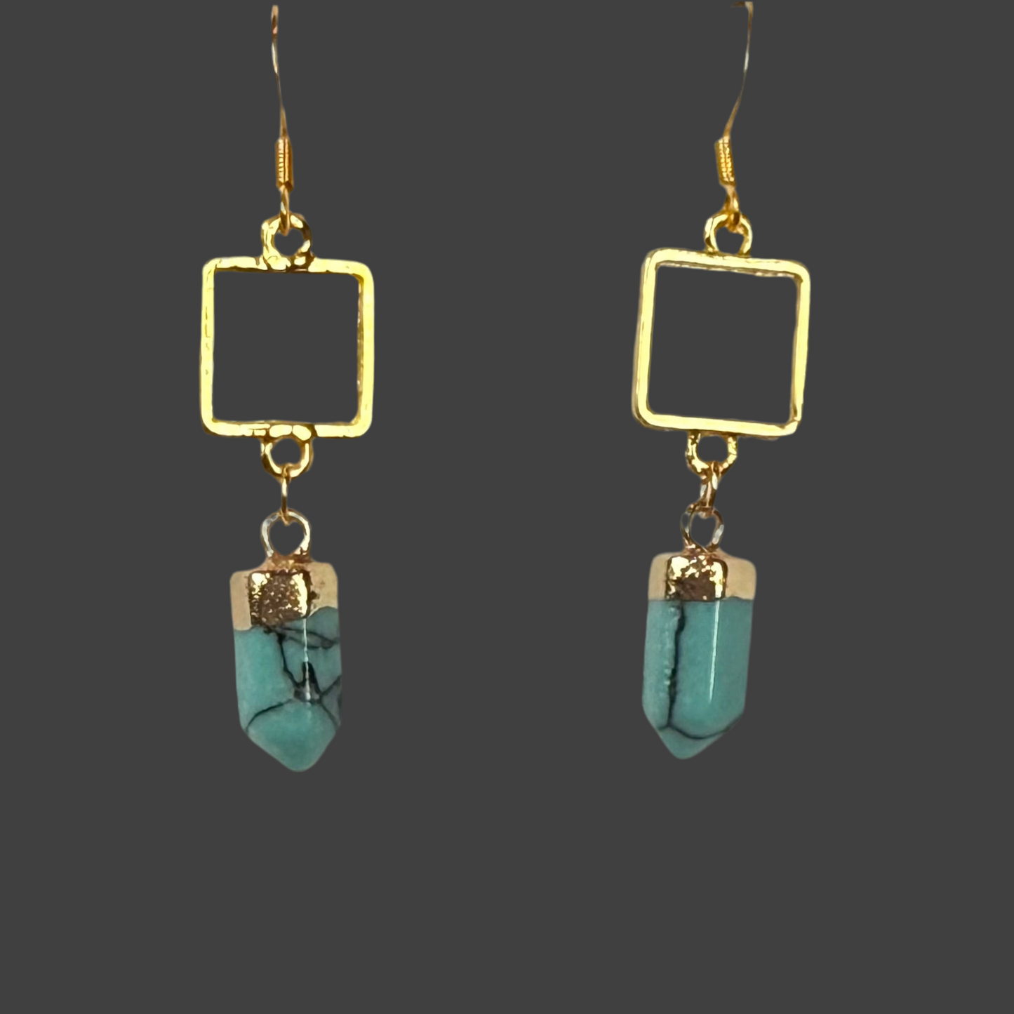 Turquoise Prism-Gold Square