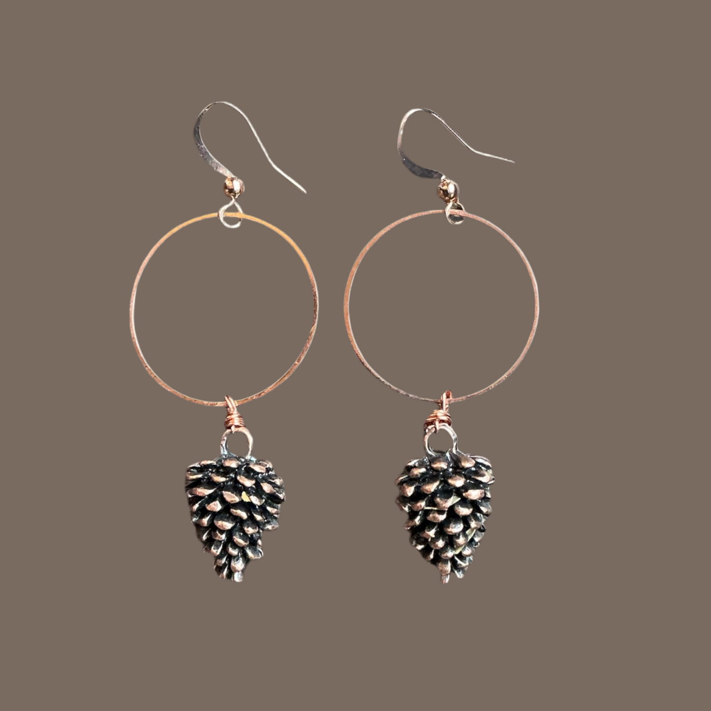 Pinecone Hoops- Rosegold
