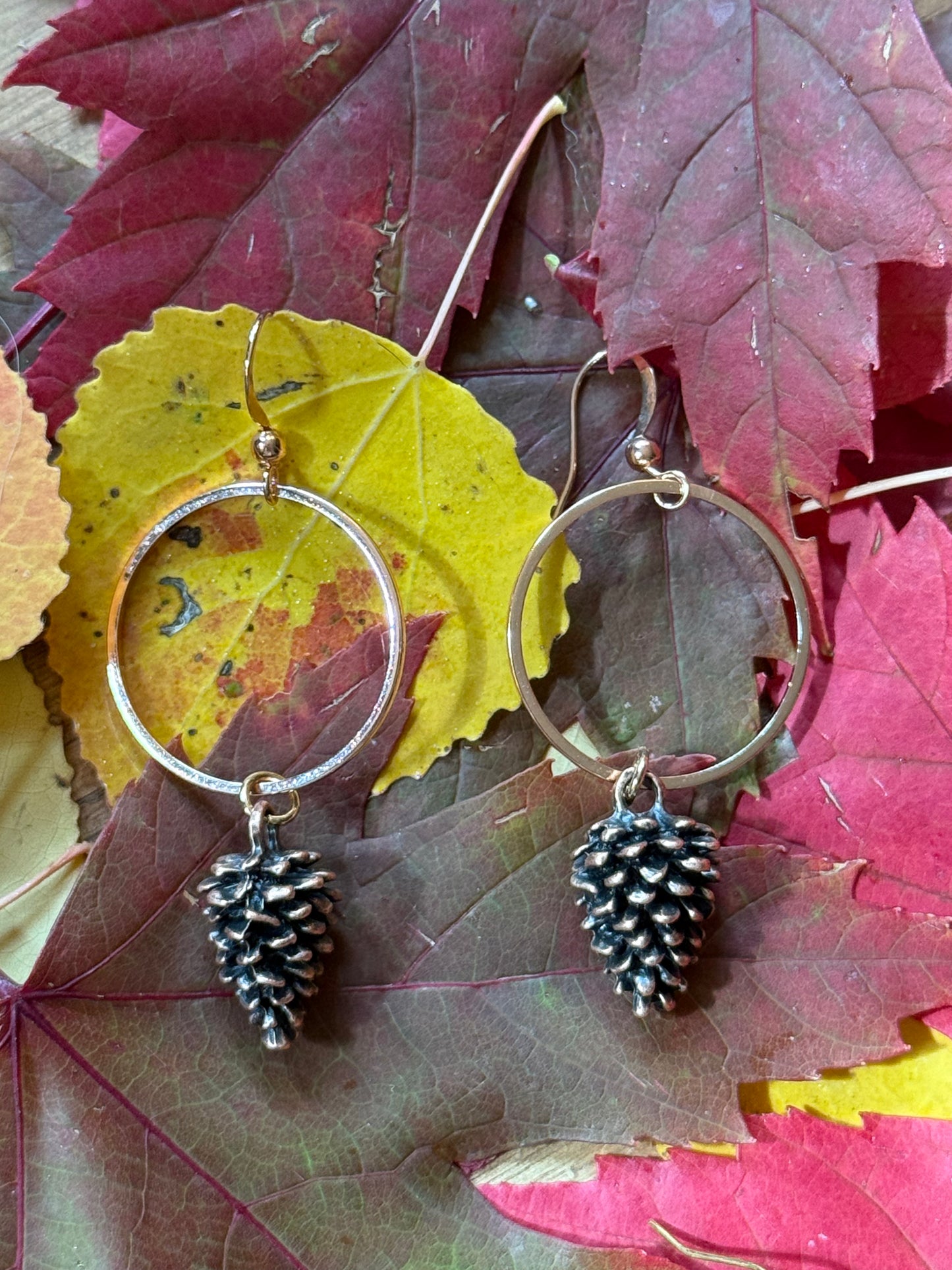 Pinecone Hoops- Rosegold