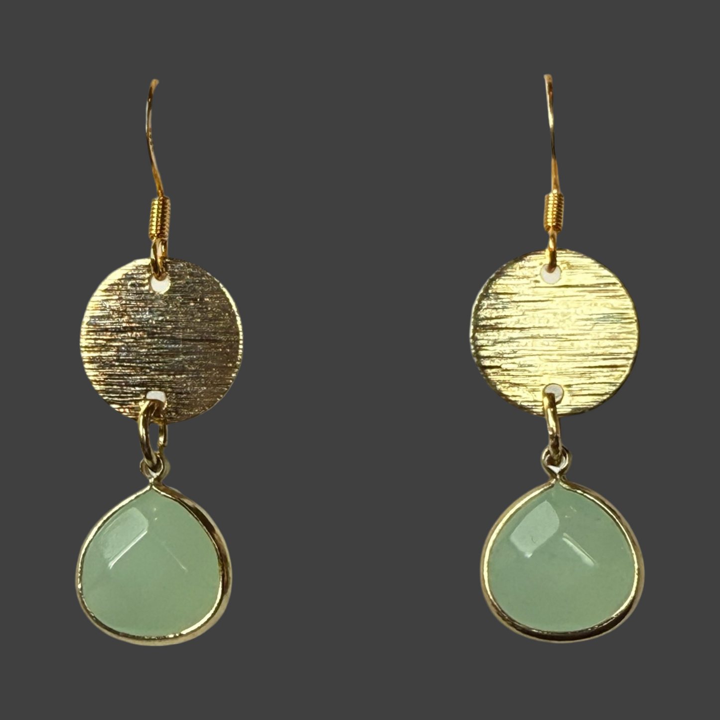 Fluorite Rose Cut- Etched Gold Circle