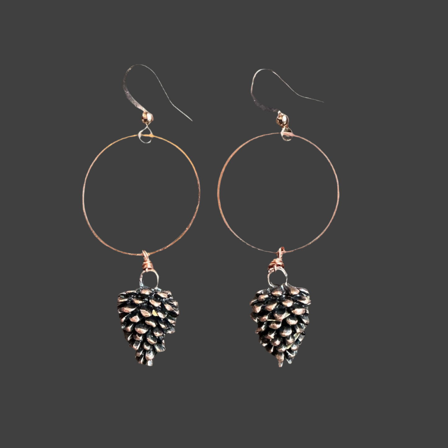 Pinecone Hoops- Rosegold
