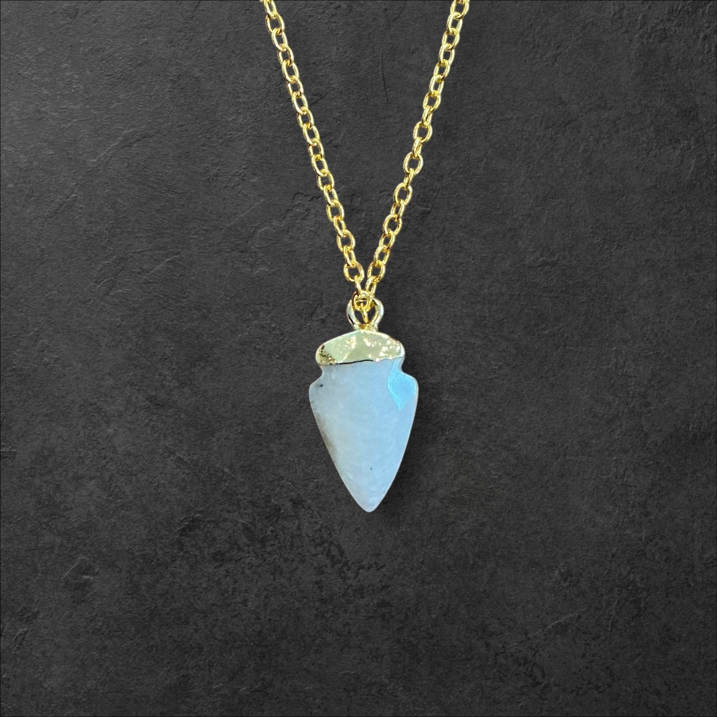 Arrowhead Moonstone White Necklace-Gold