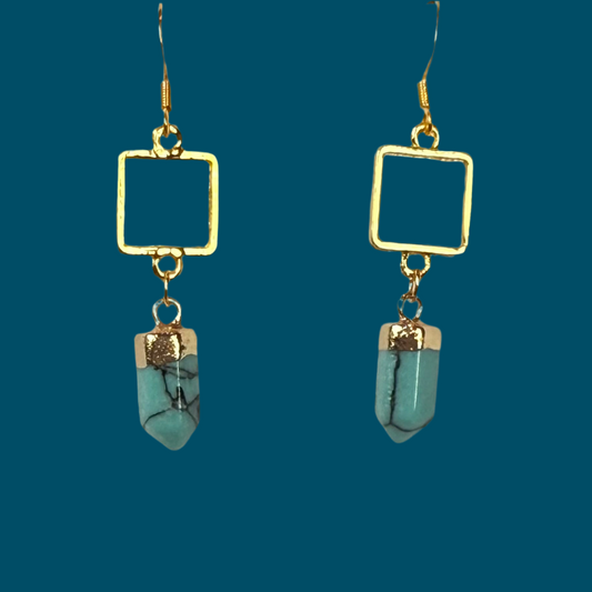 Turquoise Prism-Gold Square