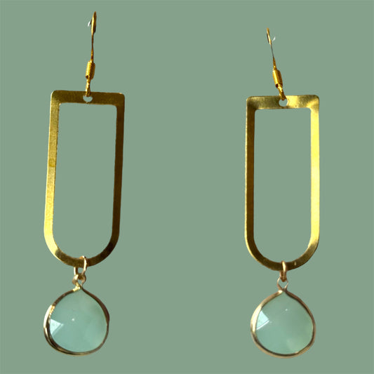 Fluorite Rose Cut Squoval- Gold