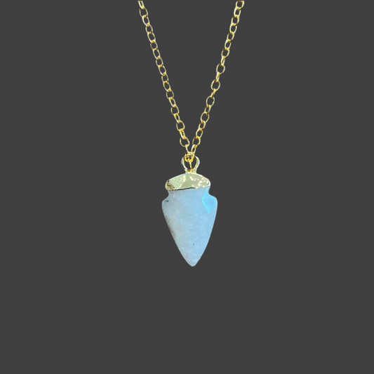 Arrowhead Moonstone White Necklace-Gold