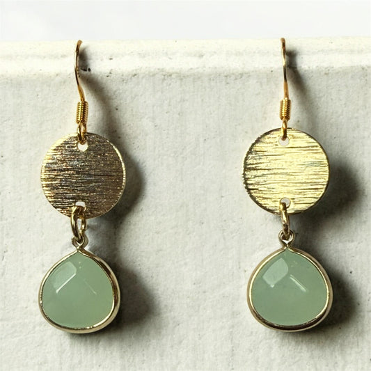 Fluorite Rose Cut- Etched Gold Circle