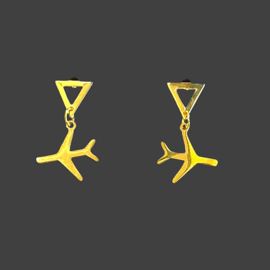 Jetsetter Charm Triangle Stud- Gold