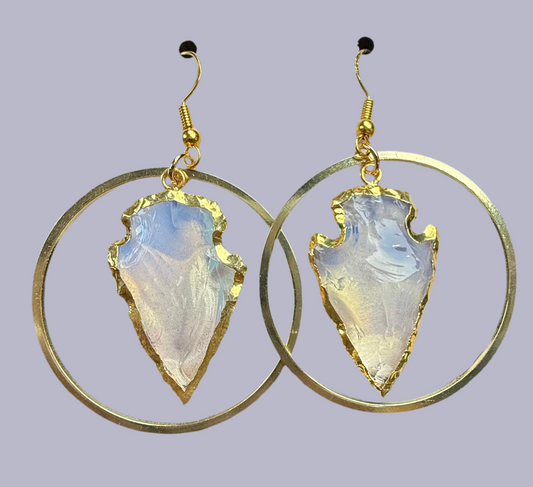 Arrowhead Opal Large- Gold Hoop