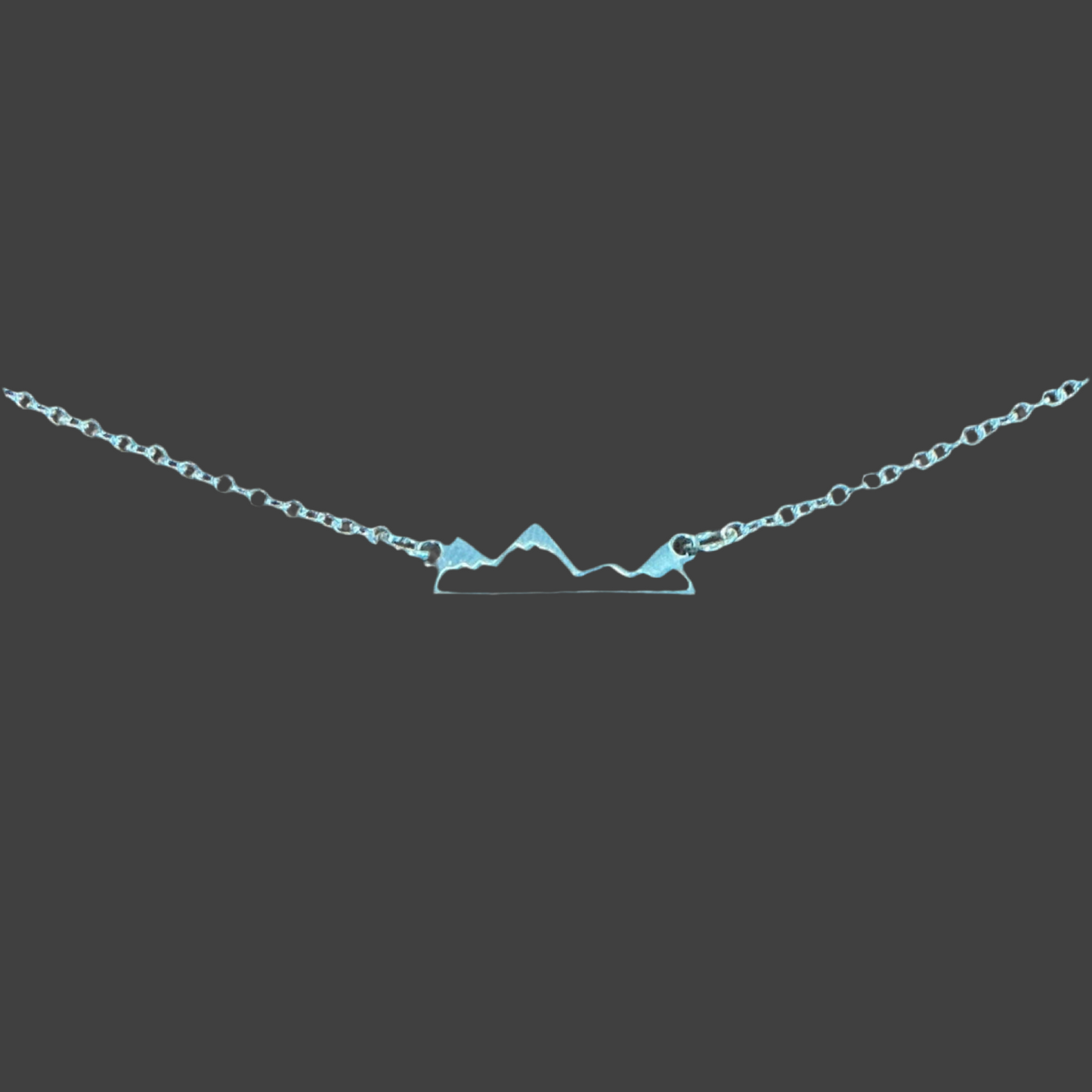 Mountain Range Charm Necklace- Silver