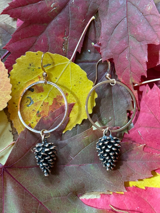Pinecone Hoops- Rosegold
