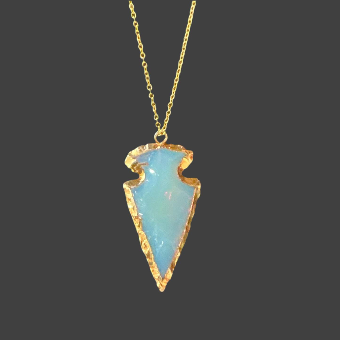 Opal Arrowhead Necklace- Gold