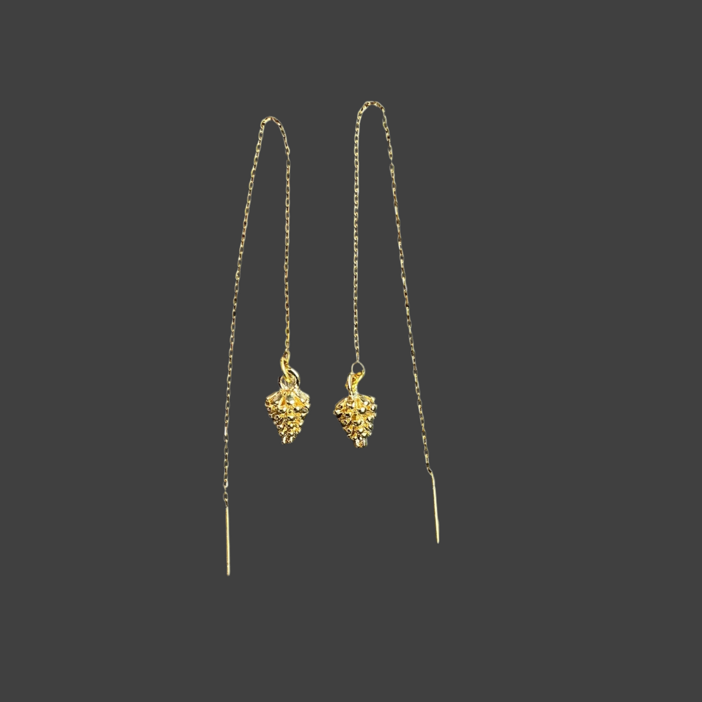 Pinecone Ear Threads- Gold