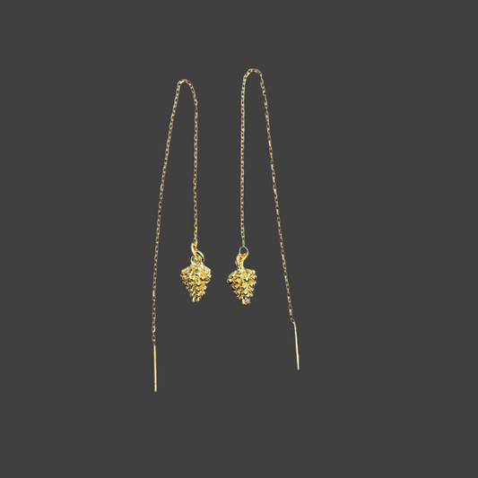 Pinecone Ear Threads- Gold