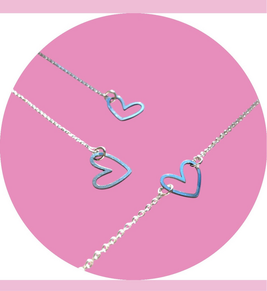 V-Day Heart Necklace and Earring Set