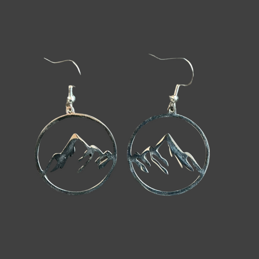 Mountain Peak Hoop- Silver