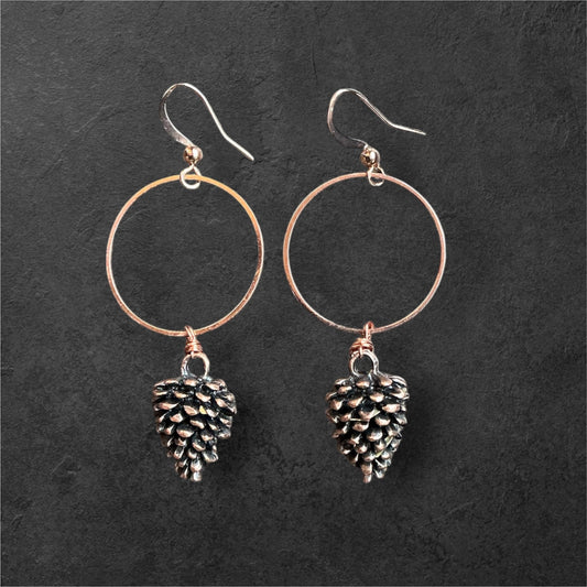 Pinecone Hoops- Rosegold