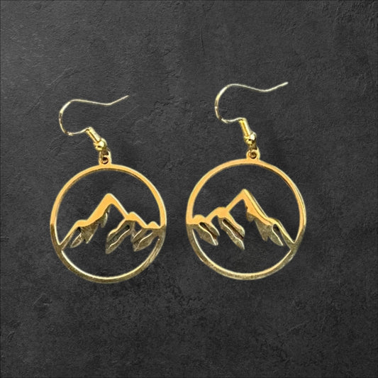 Mountain Peak Hoop- Gold