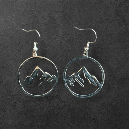 Mountain Peak Hoop- Silver