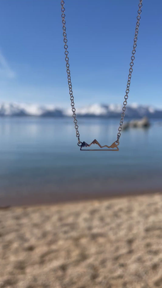 Mountain Range Charm Necklace- Silver